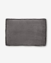 Blok cushion in grey wide seam corduroy, 40 x 60 cm