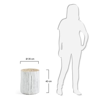 Filip solid teak wood side table with a white finish, Ø 35 cm - sizes