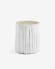 Filip solid teak wood side table with a white finish, Ø 35 cm