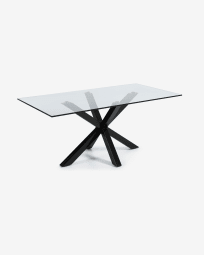 Argo table 150 x 90 cm, epoxy black and transparent glass