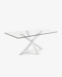 Argo table 150 x 90 cm, epoxy white and transparent glass
