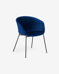 Yvette blue velvet chair