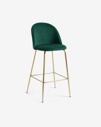 Green velvet Ivonne stool height 65 cm