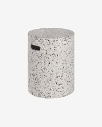 Jenell terrazzo stool in white, Ø 35 cm