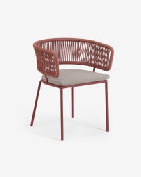 Nadin chair with terracotta rope and galvanised steel