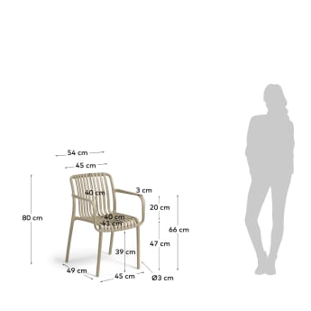 Isabellini outdoor chair in beige - sizes