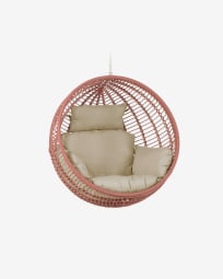 Elianis hanging chair with terracotta rope