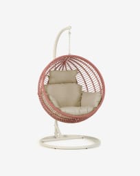 Elianis terracotta hanging chair with base