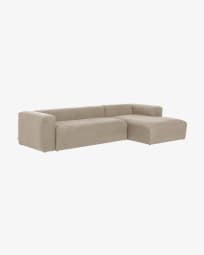 Blok 4 seater sofa with right-hand chaise longue in beige, 330 cm