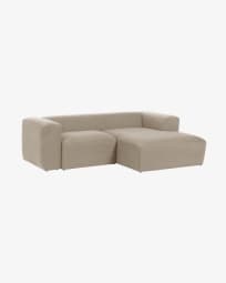 Blok 2 seater sofa with right-hand chaise longue in beige, 240 cm