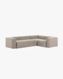 Blok 4 seater corner sofa in beige, 320 x 230 cm