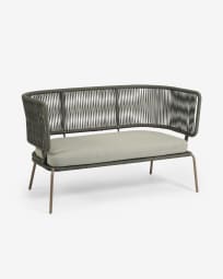 Nadin 2 seater sofa in green cord with galvanised steel legs, 135 cm