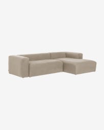Blok 3 seater sofa with right-hand chaise longue in beige, 300 cm