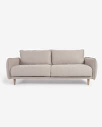 3 seater Carlota sofa in beige, 213 cm