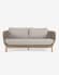 Catalina 3 seater sofa made with beige cord and 100% FSC solid acacia wood, 170 cm