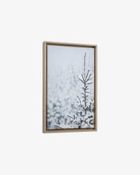 Ξύλινος πίνακας Annelise, χιονισμένο έλατο, 50x30εκ