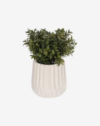Τεχνητό φυτό Milan Leaves με λευκή κεραμική γλάστρα, 23.5 εκ