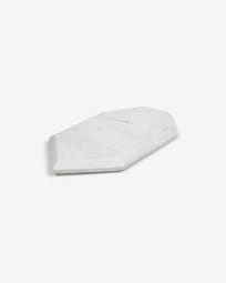 Claria heptagonal serving board in white marble