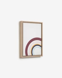 Ξύλινος πίνακας Cindi, πολύχρωμα ημικύκλια, 29,8x42εκ