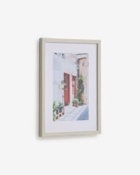 Ξύλινος πίνακας Leyla, σπίτι με κόκκινη πόρτα, 30x40εκ