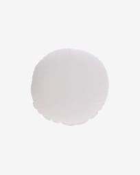Στρογγυλό κάλυμμα μαξιλαριού Tamanne, 100% λινό, Ø 45 εκ, λευκό