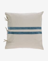 Κάλυμμα μαξιλαριού Ziza, 100% βαμβάκι, 60 x 60 εκ, χοντρές μπλε και άσπρες ρίγες