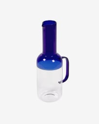 Diara transparent and blue glass jug