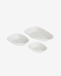 Pierina set of 3 porcelain bowls in white