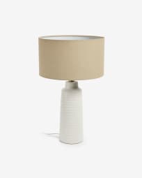 Mijal ceramic table lamp with a white finish