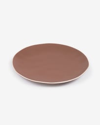 Rin flat plate in brown ceramic