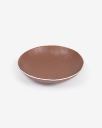 Small Rin deep dish in brown ceramic