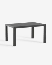 Τραπέζι εξωτερικού χώρου Sirley, μαύρο αλουμίνιο, 140x70εκ