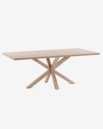 Τραπέζι Argo 180 εκ, φυσική μελαμίνη και πόδια με εφέ ξύλου