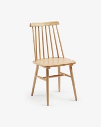 Καρέκλα Tressia, MDF και μασίφ ξύλο καουτσούκ σε φυσικό φινίρισμα