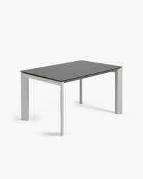 Επεκτεινόμενο τραπέζι Axis, πορσελάνη Vulcano Roca και γκρι πόδια, 140(200)εκ