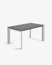 Επεκτεινόμενο τραπέζι Axis, πορσελάνη Vulcano Roca και γκρι πόδια, 160(220)εκ
