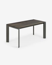 Επεκτεινόμενο τραπέζι Axis, πορσελάνη Iron Moss, ανθρακί ατσάλινα πόδια, 160(220)εκ