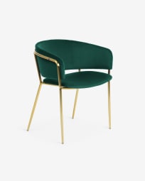 Καρέκλα Runnie, πράσινο βελούδο