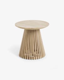 Jeanette round solid teak wood side table, 120 cm
