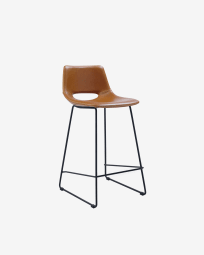Καρέκλα Zahara, ύψος 65 εκ, καφέ συνθετικό δέρμα