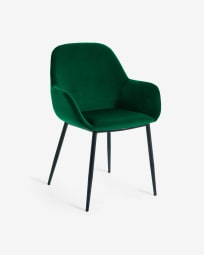 Καρέκλα Konna, πράσινο βελούδο