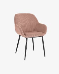 Καρέκλα Konna, ροζ χοντρό κοτλέ