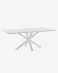 Τραπέζι Argo 160 εκ, λευκή μελαμίνη, λευκά πόδια