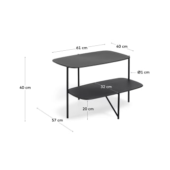 Βοηθητικό τραπέζι Wigan 62 x 58 εκ, μαύρο μέταλλο - μεγέθη