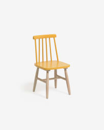 Παιδική καρέκλα Tressia,  μασίφ ξύλο καουτσούκ σε μουσταρδί και φυσικό φινίρισμα