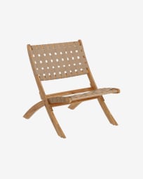 Πτυσσόμενη καρέκλα Chabeli, ξύλο ακακίας και μπεζ κορδόνι FSC 100%