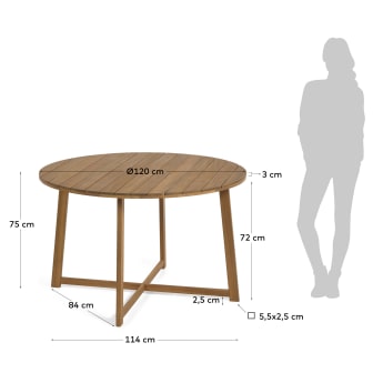 Στρογγυλό τραπέζι κήπου Dafne, Ø 120 εκ, ξύλο ακακίας FSC 100% - μεγέθη