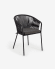 Καρέκλα Yanet, μαύρο σκοινί, πόδια σε γαλβανισμένο ατσάλι
