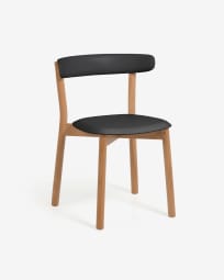 Καρέκλα Santina, μαύρο και μασίφ ξύλο οξυάς
