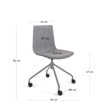 Καρέκλα γραφείου Ralfi, γκρι με ανοιχτό γκρι κάθισμα - μεγέθη